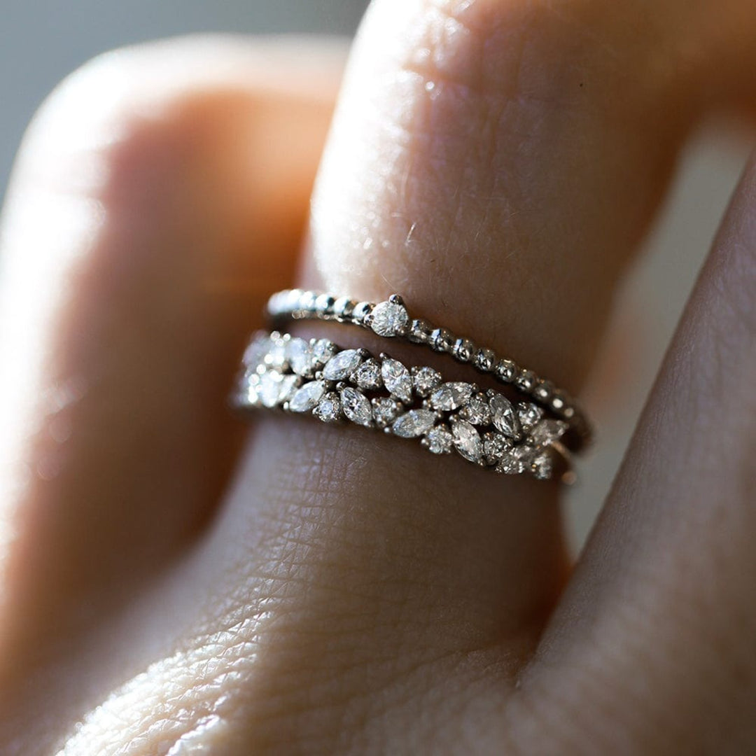 Double Petite Cluster Diamond Ring - Consider the Wldflwrs