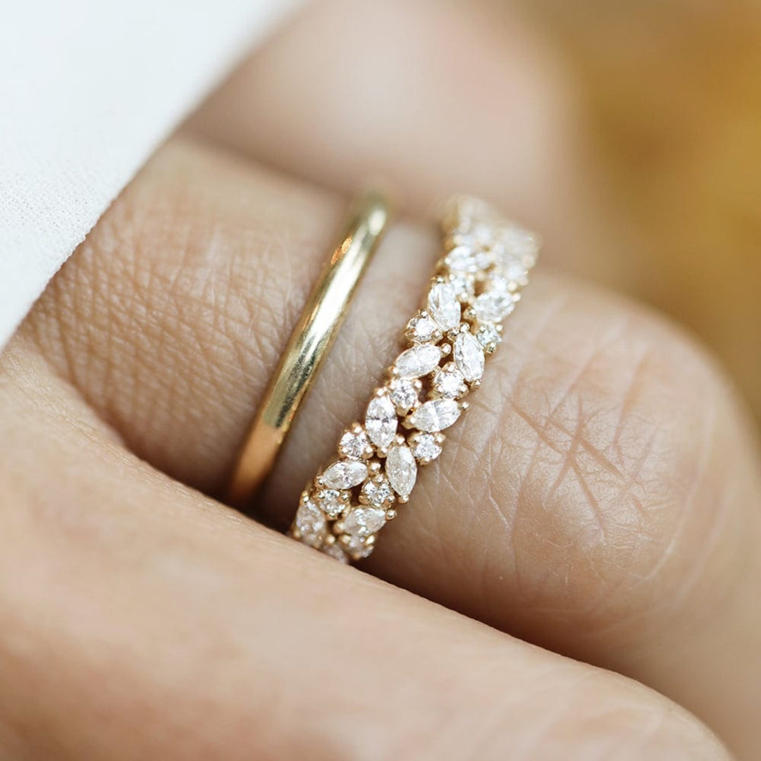 Double Petite Cluster Diamond Ring - Consider the Wldflwrs