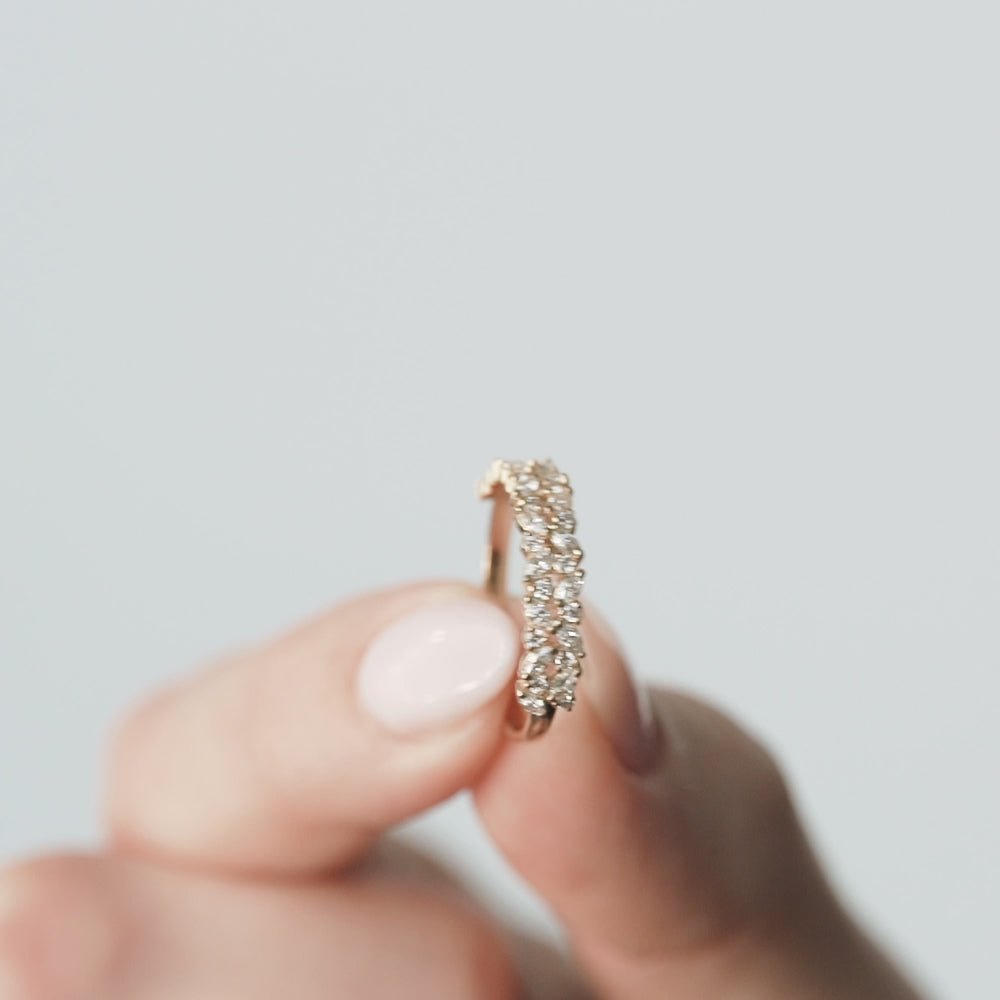 Double Petite Cluster Diamond Ring - Consider the Wldflwrs