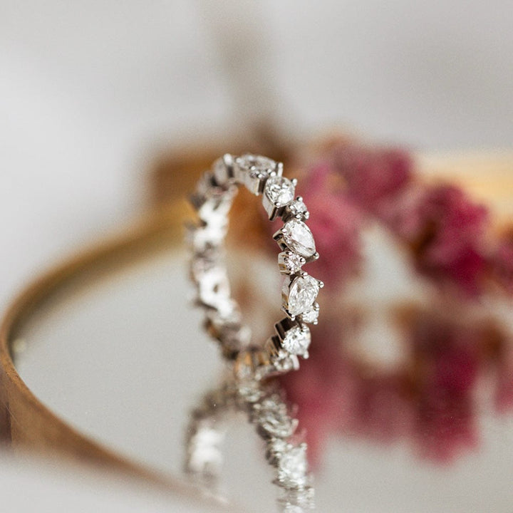 Large Pear Cluster Diamond Ring (Earth Mined) - Consider the Wldflwrs