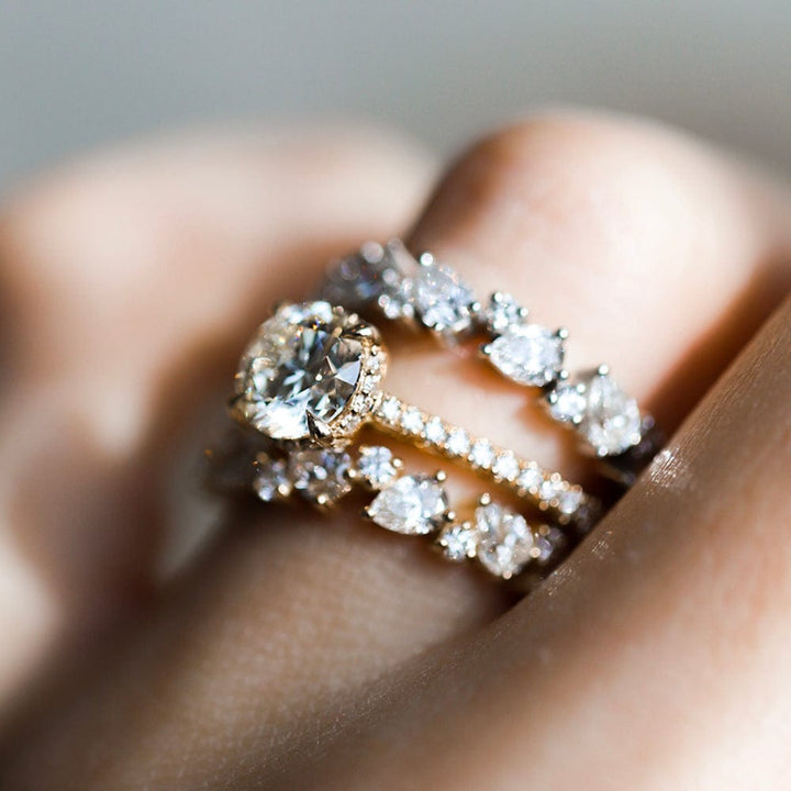 Large Pear Cluster Diamond Ring (Earth Mined) - Consider the Wldflwrs