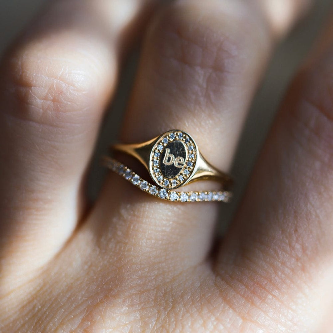 Trace Namesake Diamond Signet - Consider the Wldflwrs