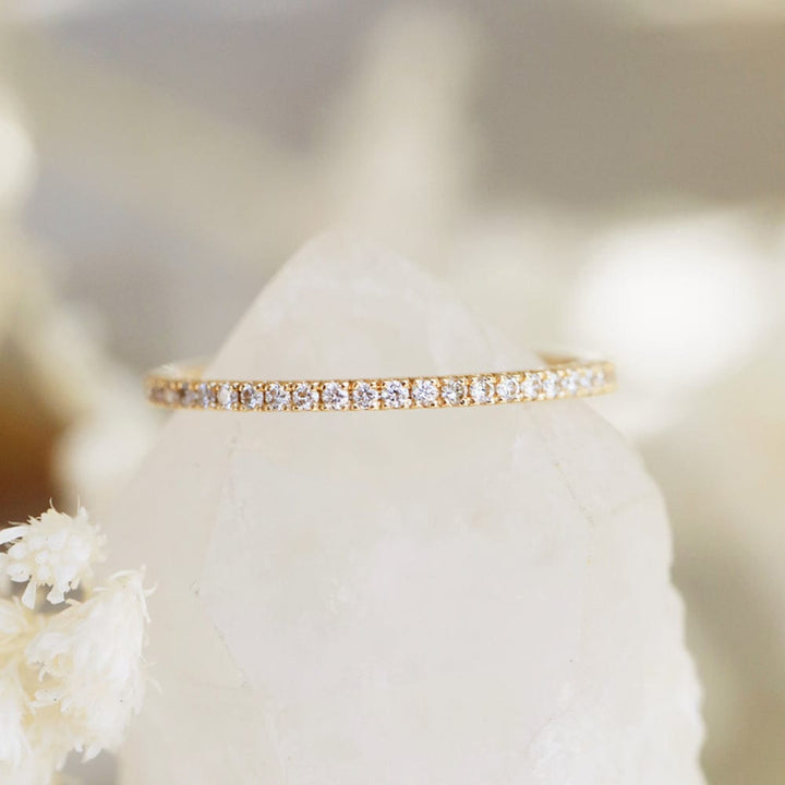 White Diamond Twinkle Band Half-Eternity (Earth-Mined) - Consider the Wldflwrs