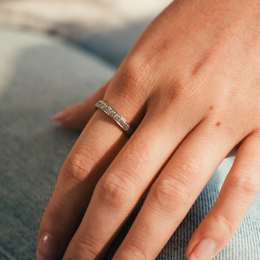 Bead Set Eternity Diamond Ring