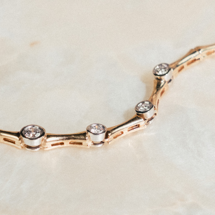 Vintage Graduated Bezel Diamond Necklace