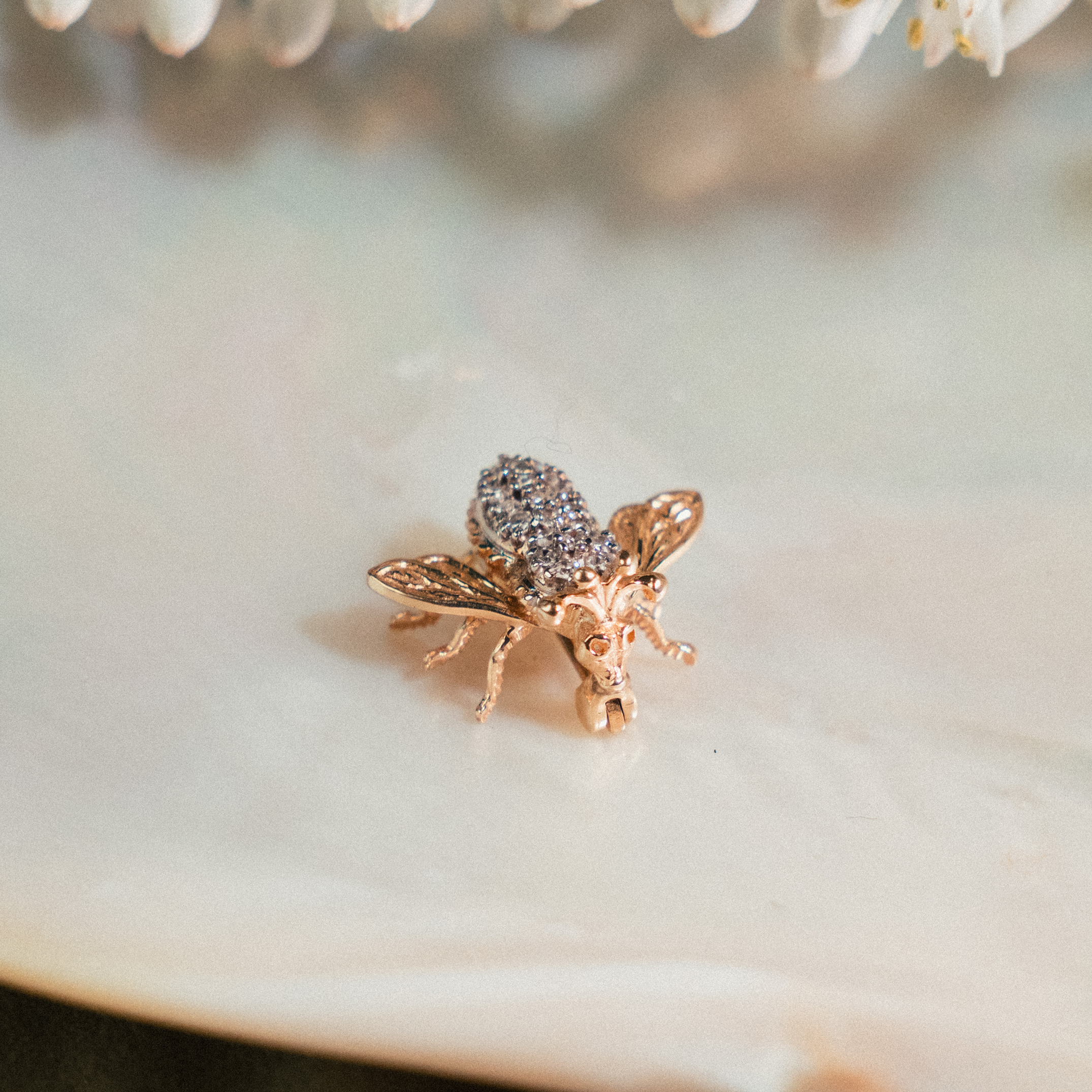 Diamond Bee Brooch