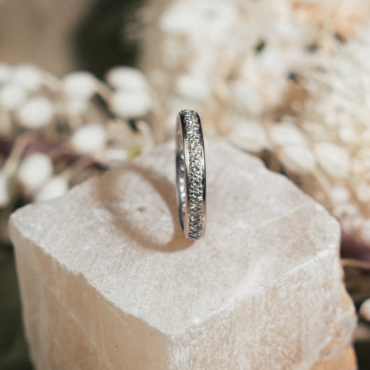 Bead Set Eternity Diamond Ring