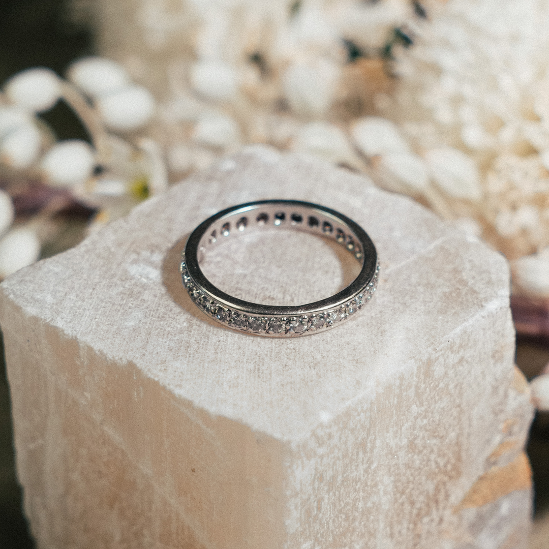 Bead Set Eternity Diamond Ring