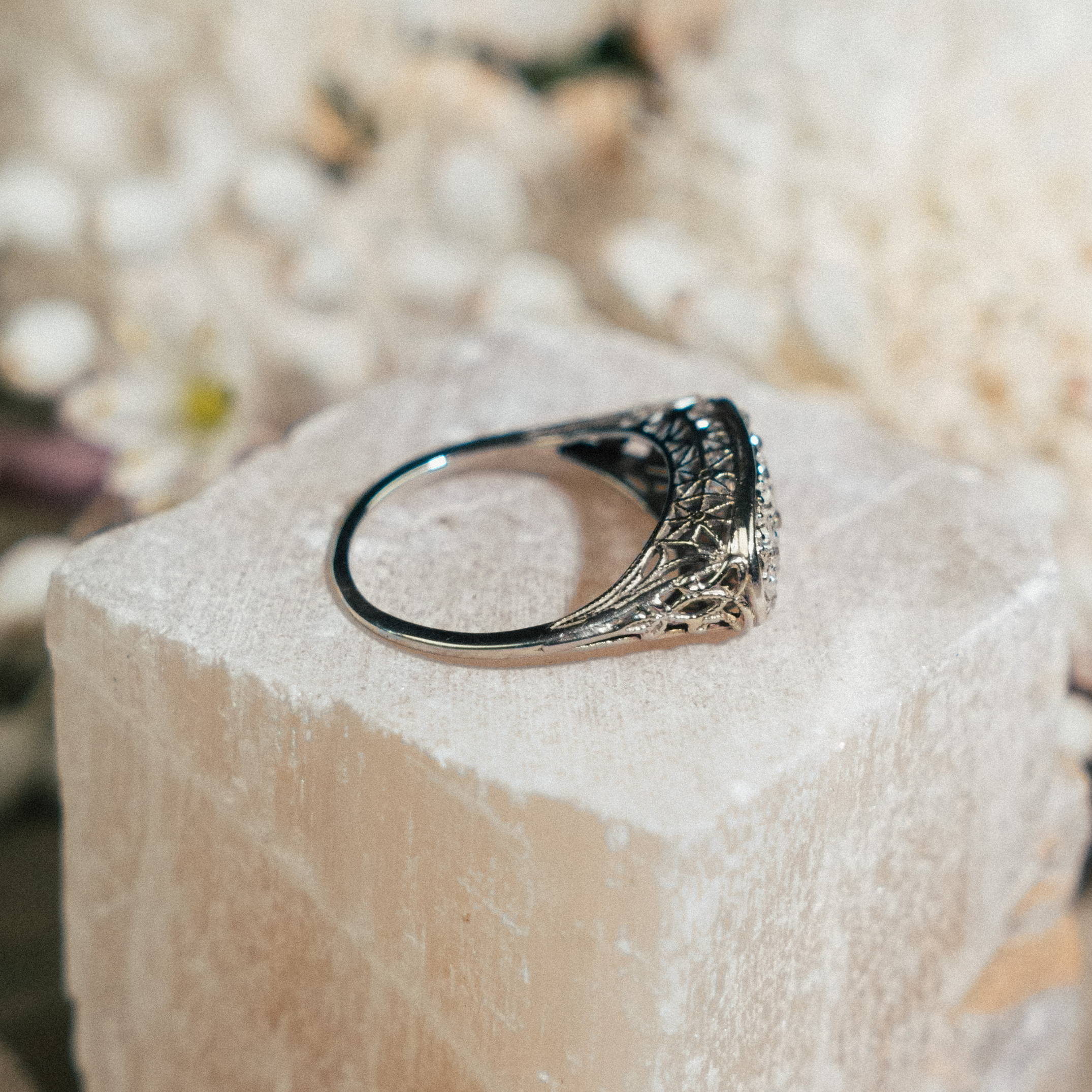 Vintage Cut East-to-West Oval Statement Ring