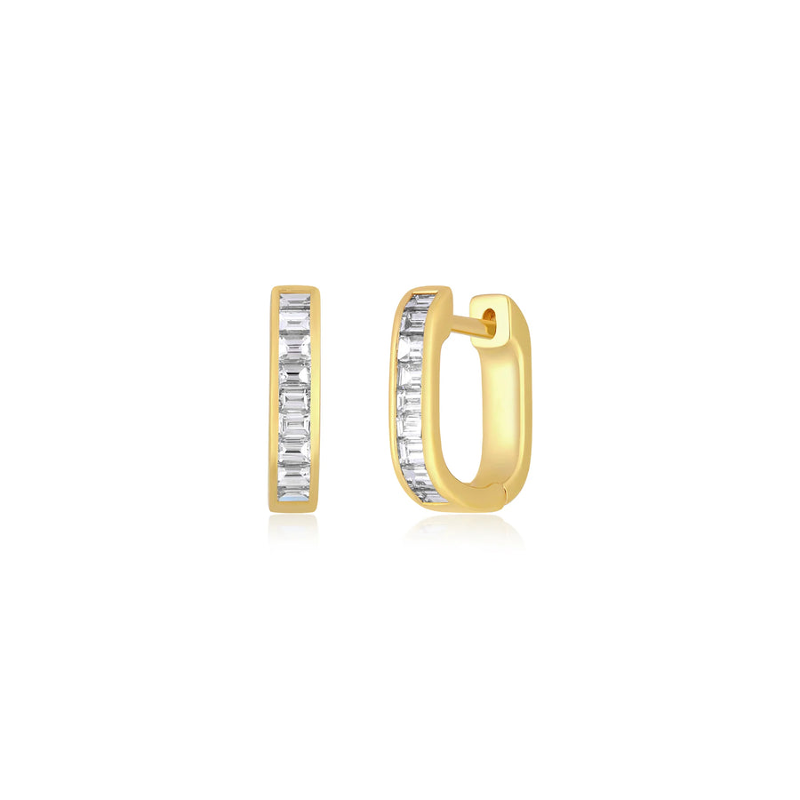 Diamond Baguette Lola Huggie Earrings - Consider the Wldflwrs
