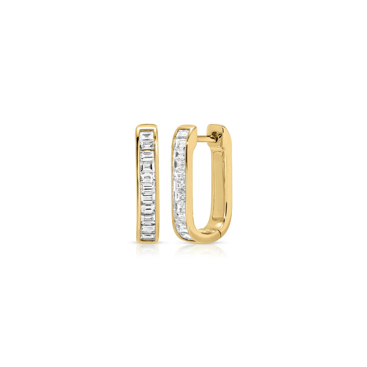 Diamond Baguette Jumbo Lola Hoop Earrings - Consider the Wldflwrs