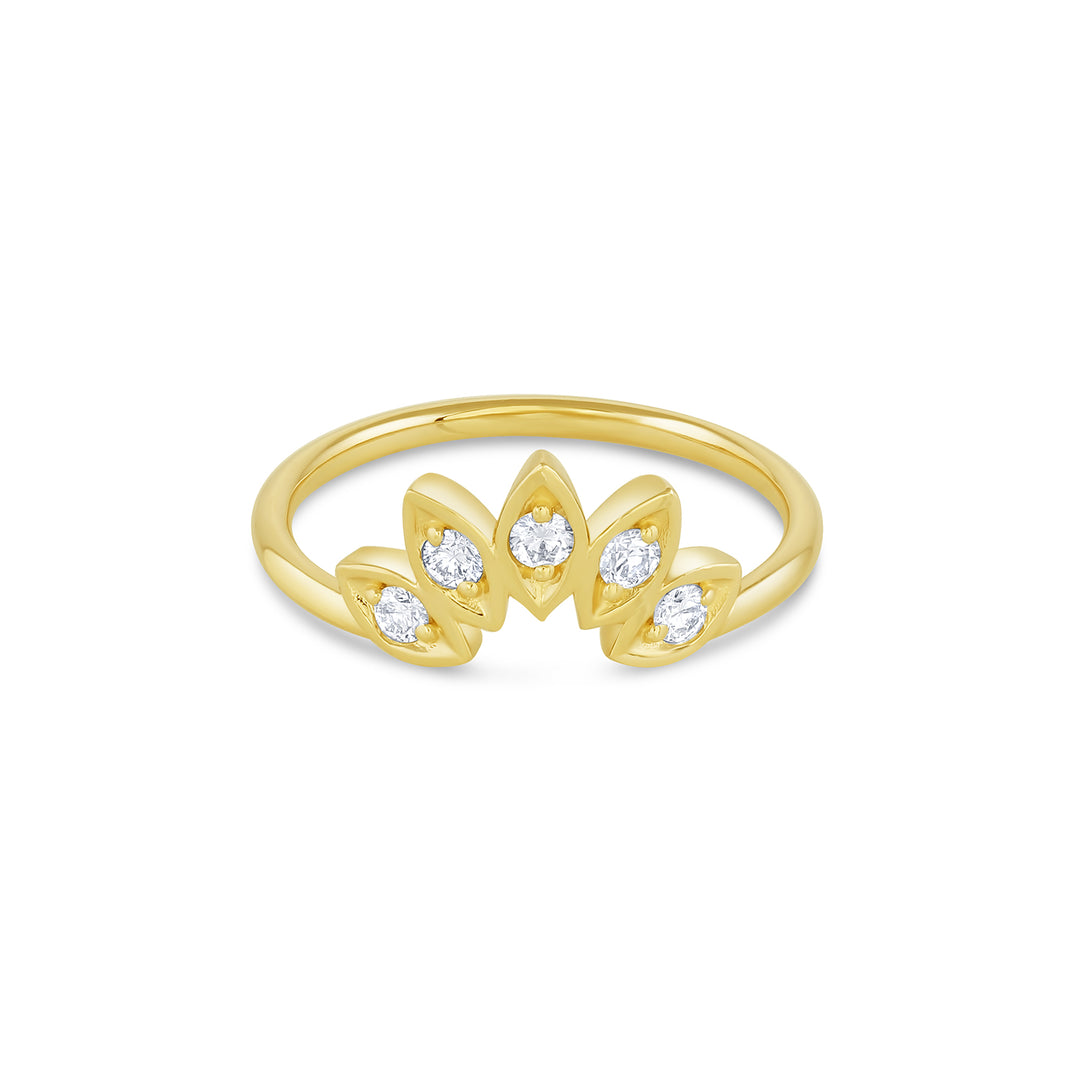 Large Water Lily Diamond Ring (Earth Mined) - Consider the Wldflwrs