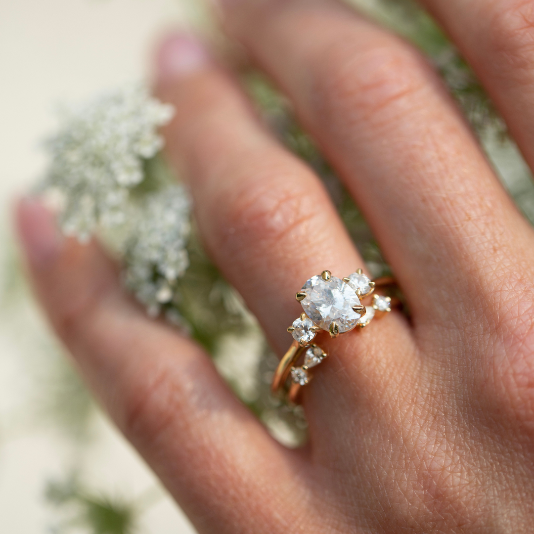 Pear Blossom Cuff Diamond Ring (Earth Mined) - Consider the Wldflwrs