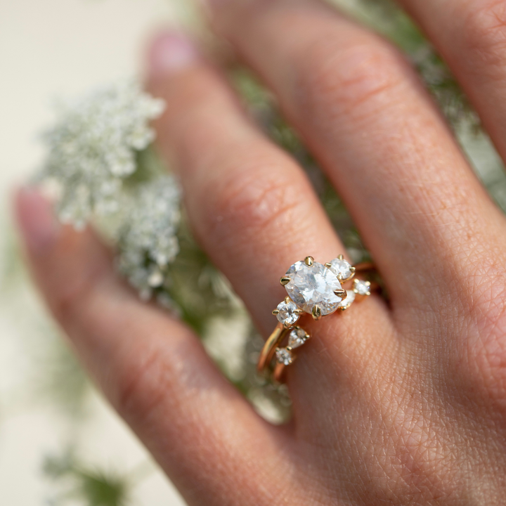 Pear Blossom Cuff Diamond Ring (Earth Mined) - Consider the Wldflwrs