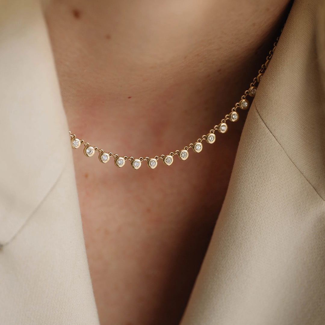 Bezel Diamond Tennis Necklace