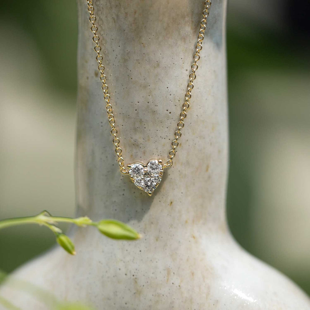 Full Cut Diamond Heart Choker Necklace - Consider the Wldflwrs