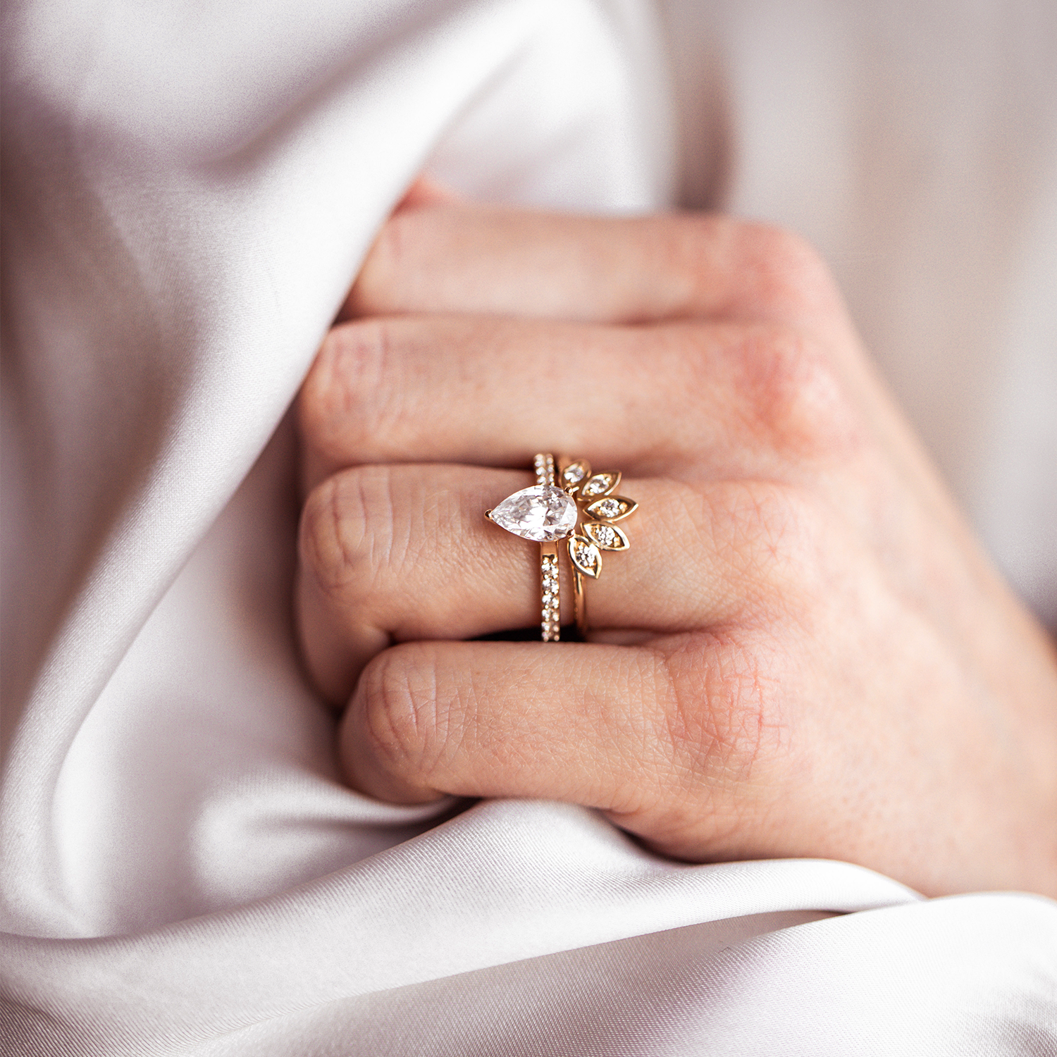 Large Water Lily Diamond Ring (Earth Mined) - Consider the Wldflwrs
