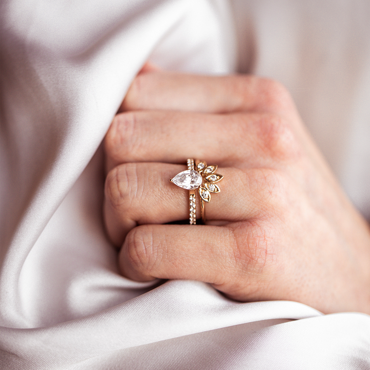 Large Water Lily Diamond Ring (Earth Mined) - Consider the Wldflwrs