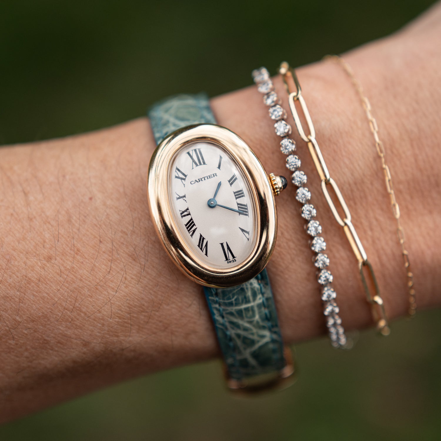 Cartier Baignoire ref. 8057 w/ Original Strap & Deployant Clasp