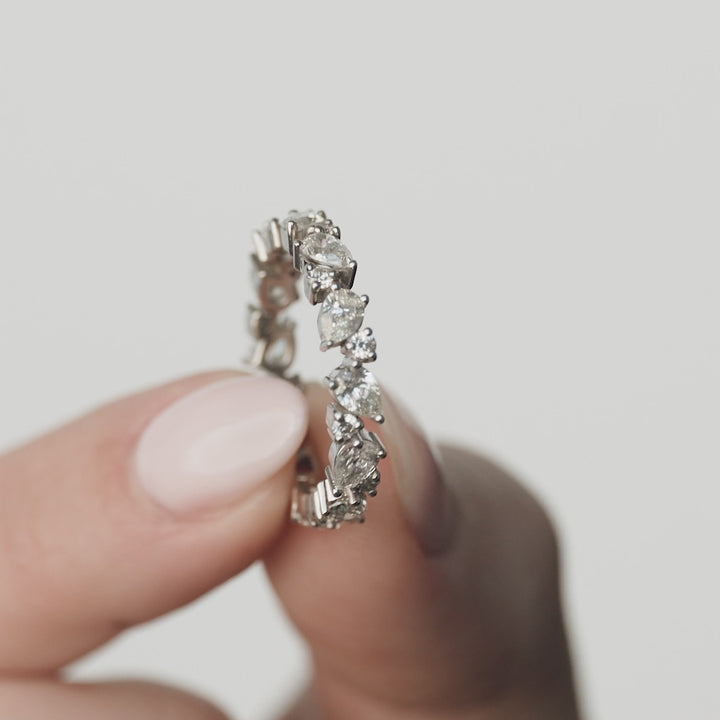 Large Pear Cluster Diamond Ring (Earth Mined) - Consider the Wldflwrs