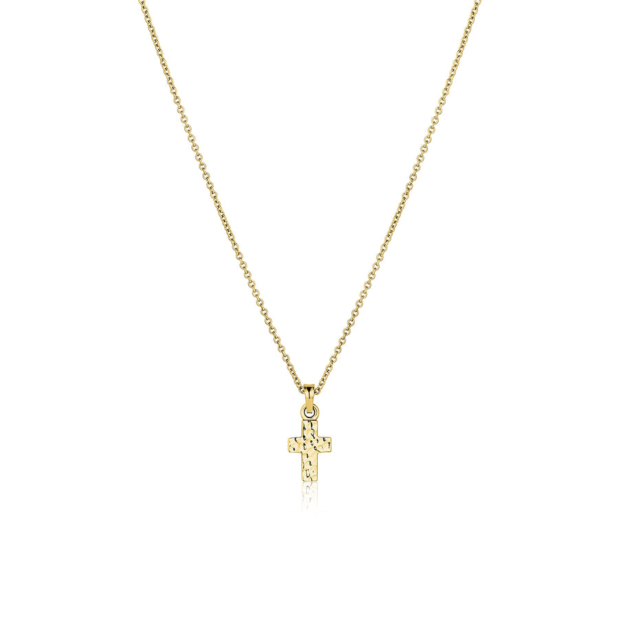 Small Hammered Cross Heritage Necklace - Consider the Wldflwrs