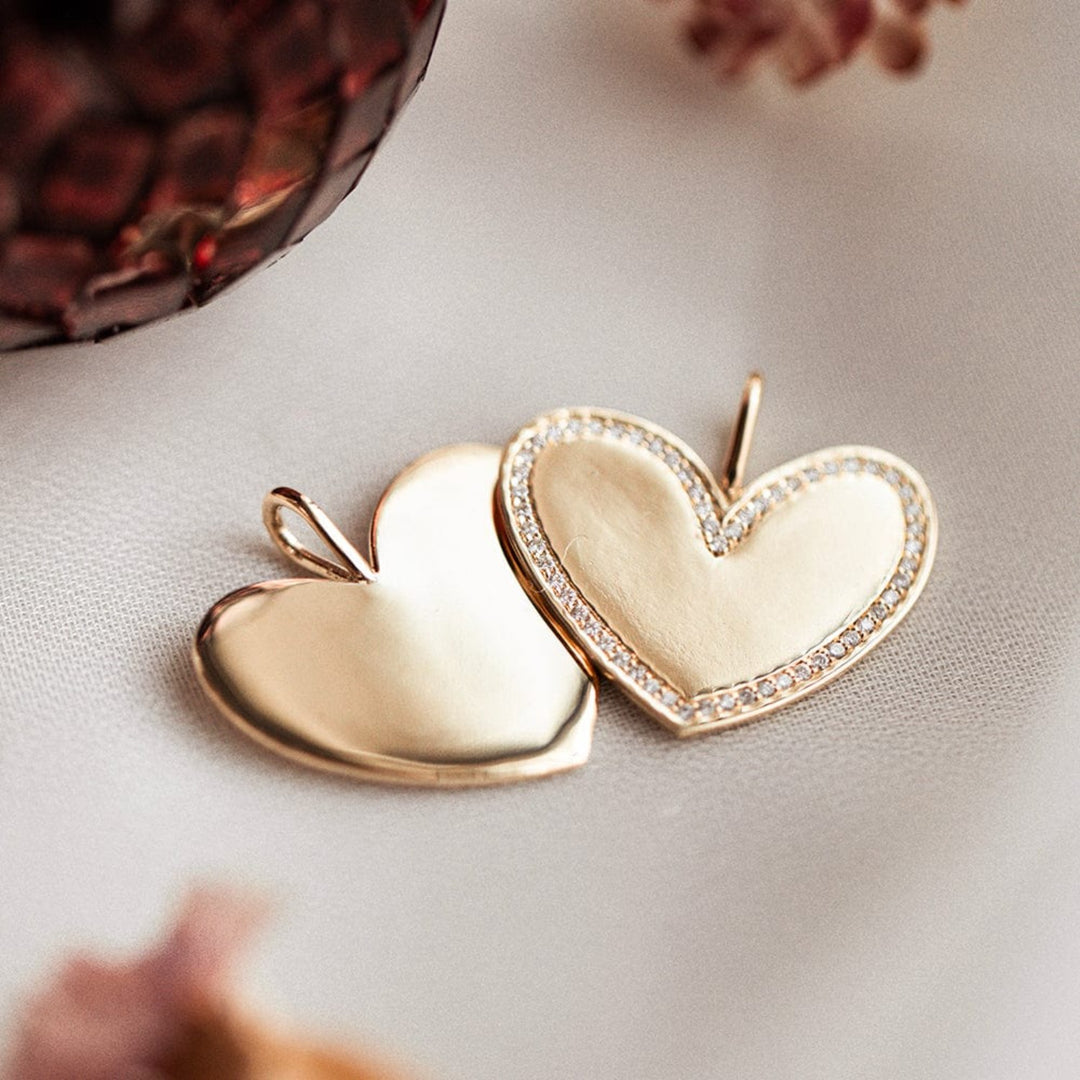 Extra Large Pavé Heart Charm - Consider the Wldflwrs