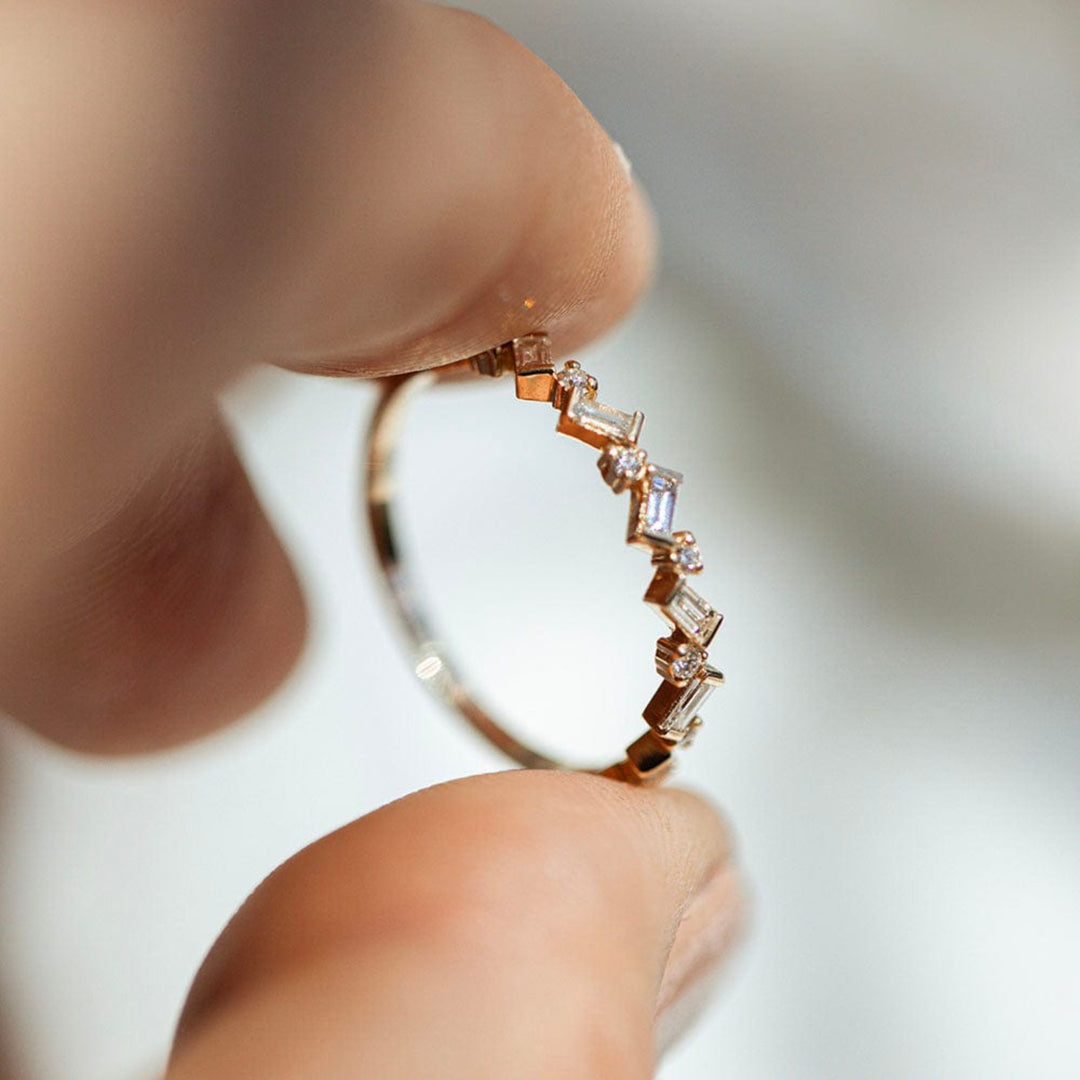 Baguette Cluster Diamond Ring (Earth Mined) - Consider the Wldflwrs