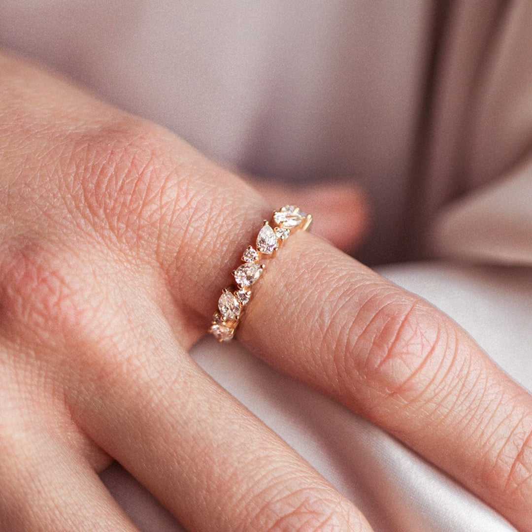 Large Pear Cluster Diamond Ring (Earth Mined) - Consider the Wldflwrs